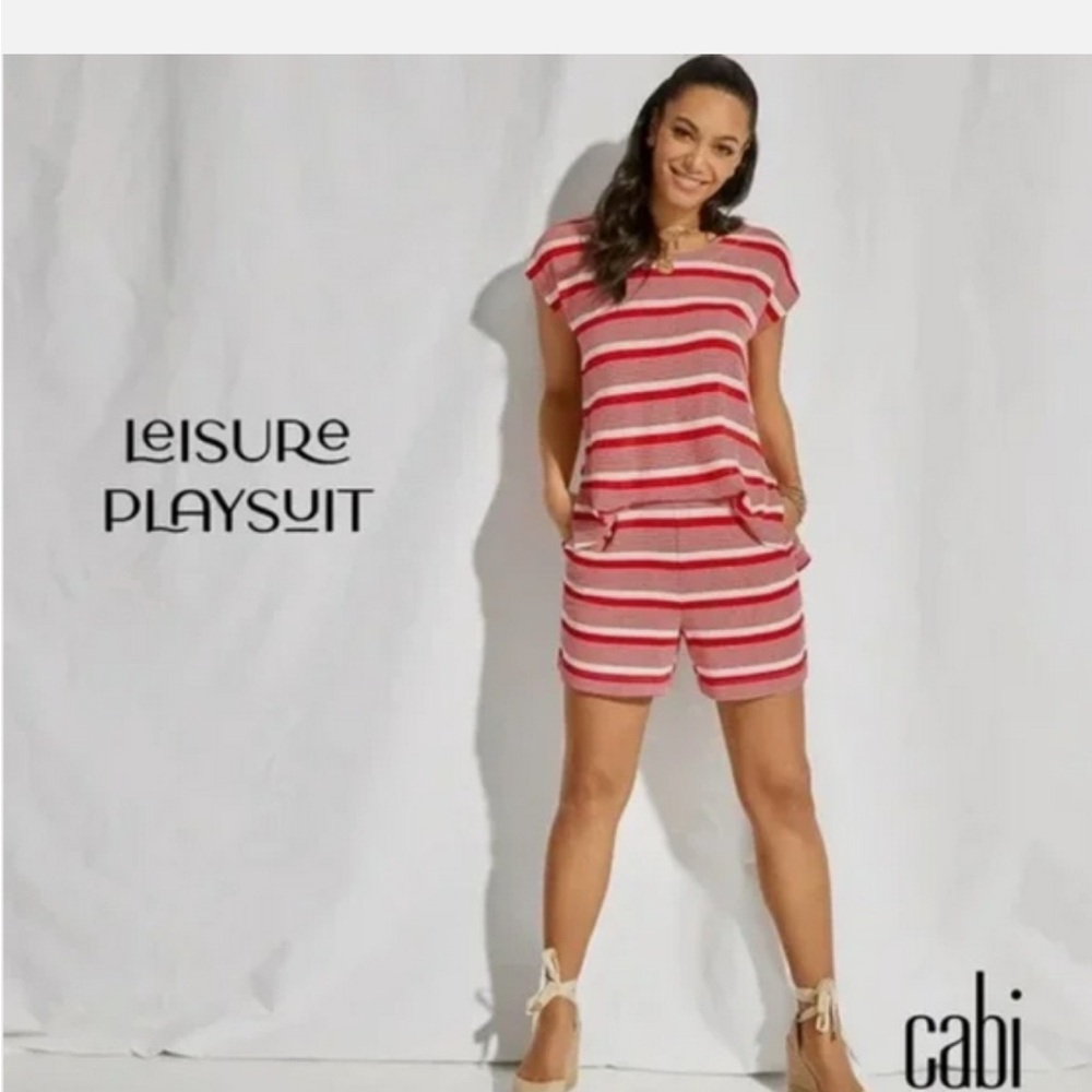 Cabi #6220 Leisure Playsuit Romper Red & White
Stripe